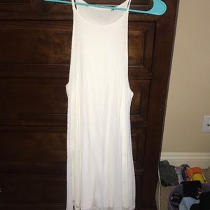 white ribbed dress
